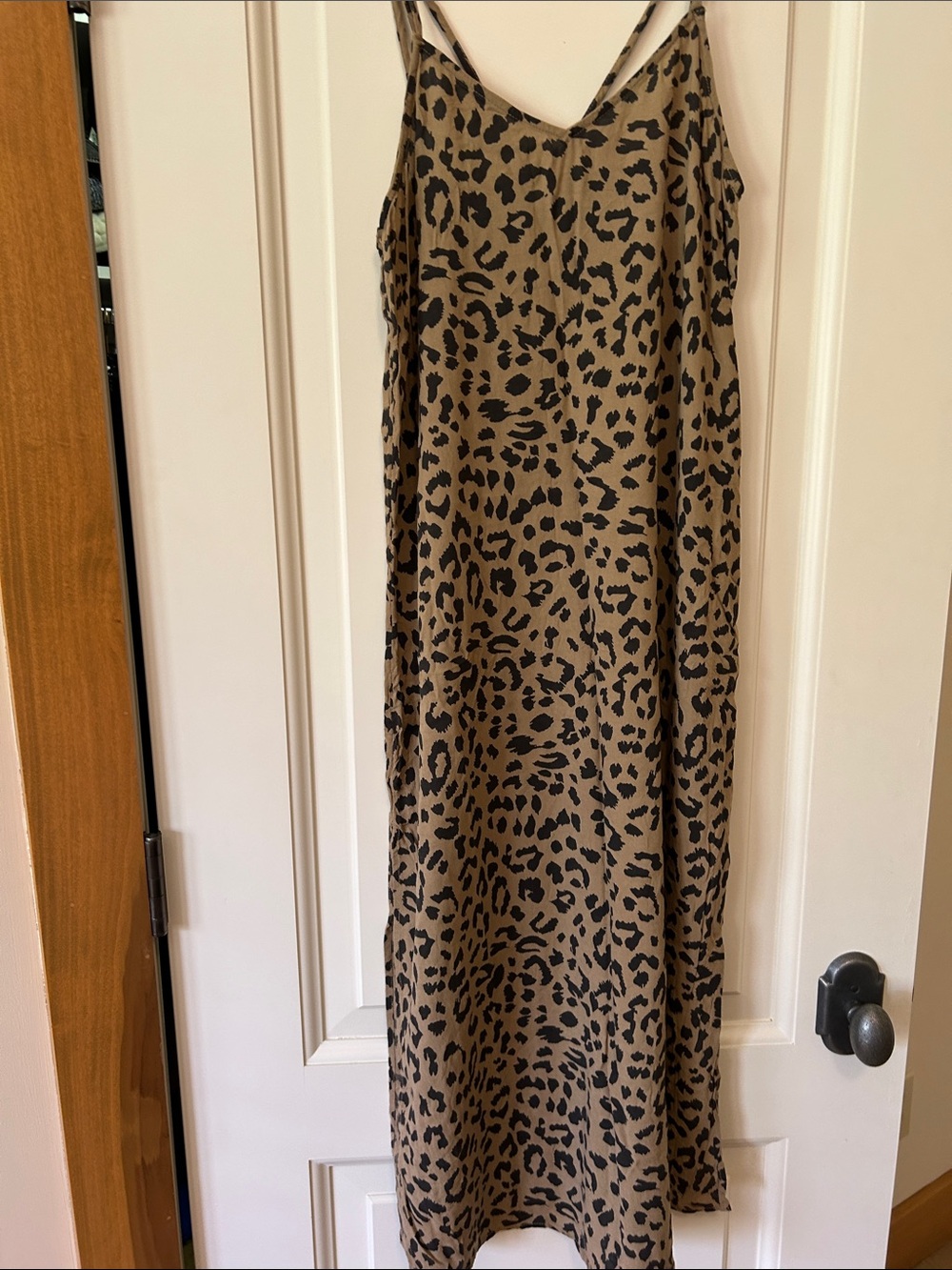 aerie Leopard-Print Slip Dress in Tan and Black